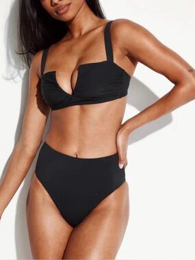 knix leakproof high cut bikini swim bottom size XL Black NWOT